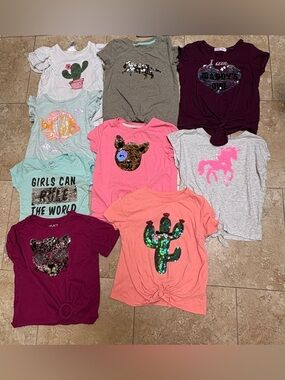 Kids size 6 reverse Sequin Graphic Tee-9 tops